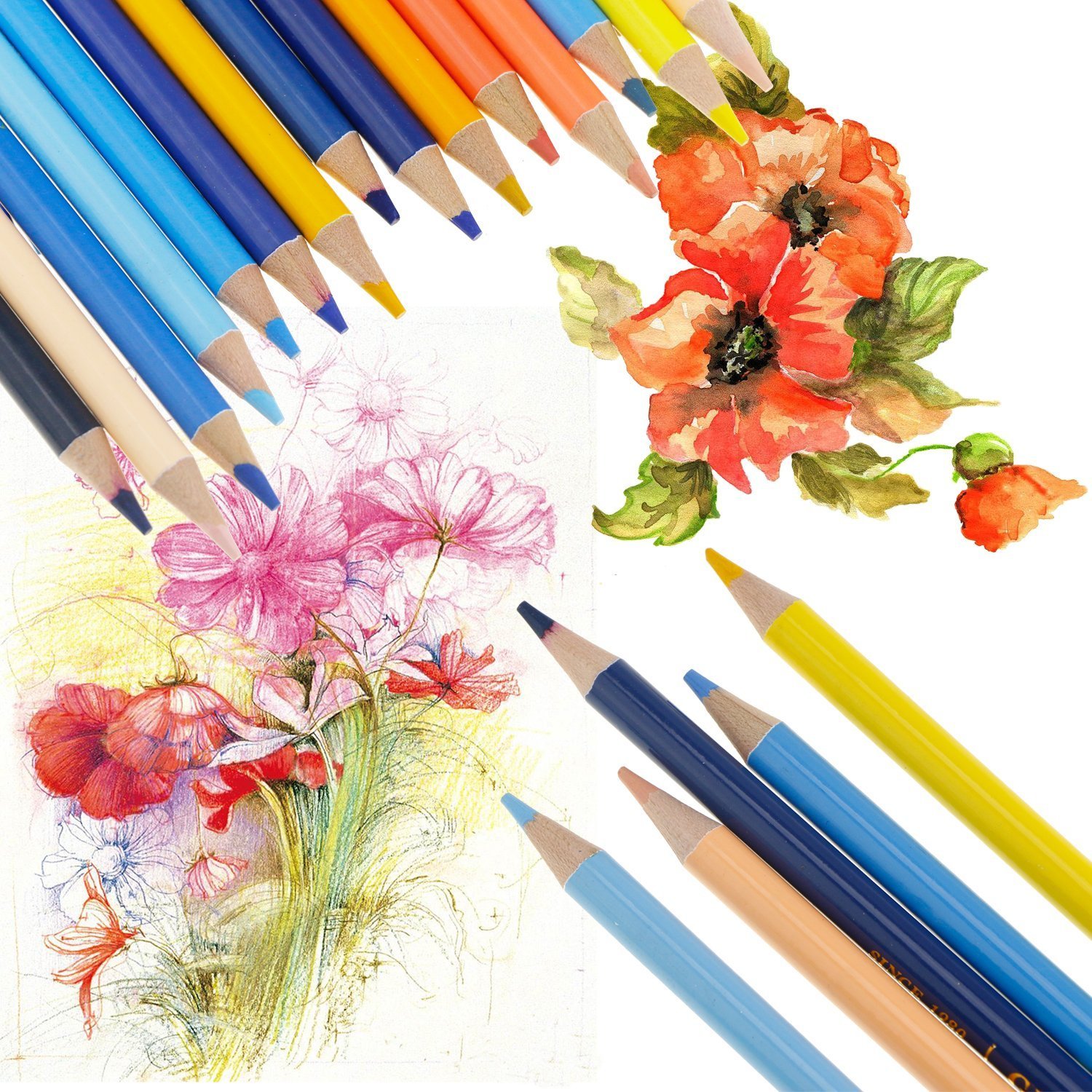 Set of 150 Watercolor Pencils with Unique Color Name, Water Soluble Art Pencils for Adult Coloring Book Sketching Painting