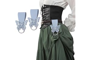 UJUROU 2PCS Renaissance Skirt Hikes PU Leather Skirt Hike Clips Hangers for Dress Medieval Pirate Costume Belt Accessories