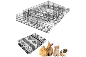 BNOSDM 91" X 63" Extra Large Cage Liners for Rabbits Washable Rabbit Pad Large Bunny Mat Anti Slip Rug for Bunnies, Pet Carpet for Chinchillas Cats Guinea Pigs Ferrets Dogs