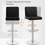 Yaheetech Bar Stools Set of 2 PU Leather Adjustable Swivel Black view 6