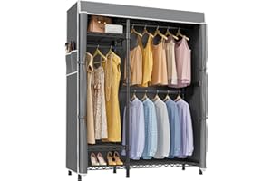 VIPEK V2C Clothes Rack Wardrobe Closet, Garment Rack with Grey Upgraded Polyester Cover, Adjustable Shelves & Hang Rods, Portable Closet Storage Organizer for Bedroom, Max Load 700LBS