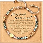 LUNADORN Inspirational Friendship Bracelets for Women – Unique Natural Stone Bracelet Get Well Soon Gifts for BFF, Bestie, Celebrations, Birthdays, Stocking Stuffers, Daughter, Mom, Sister and Friends