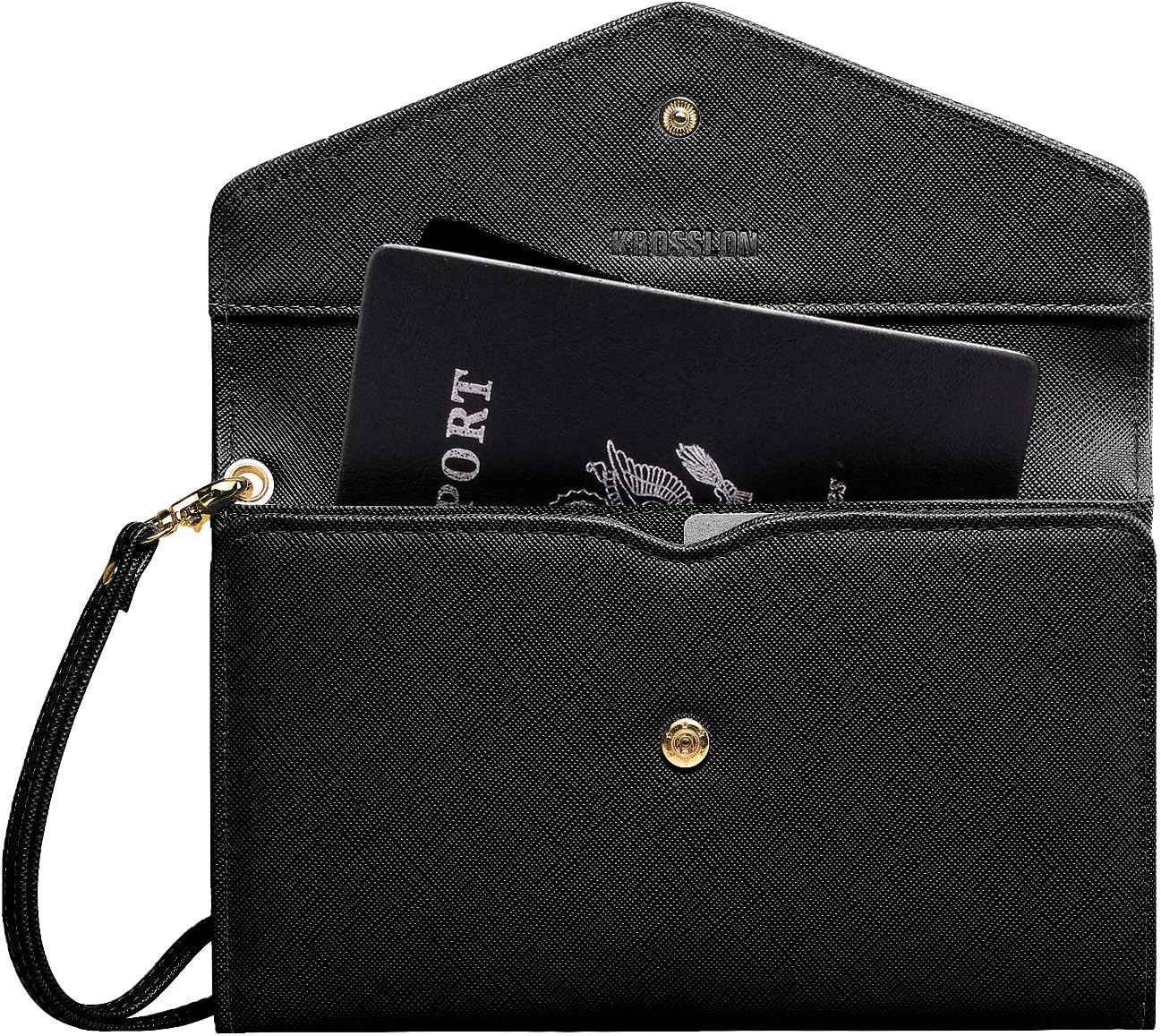 Krosslon Rfid Passport Holder Wristlet Travel Wallet Documents Organizer Purse