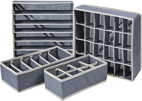 Defway Drawer Organizer For Bra Underwear 4 Set Fabric Foldable