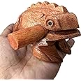 NUTTA - 5 Inches Wooden Frog Guiro Rasp Musical Instrume Wood Percussion Desk Scraping Fog with Frog Sound Idea Funny Instruments Nature Wood Music Home Garden Decoration (5 Inches)