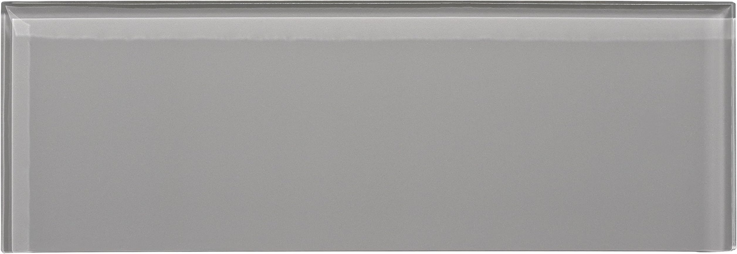 Dark Grey Subway Glass Mosaic Tile 4" x 12" Brick 8mm Thick - Kitchen, Bathroom