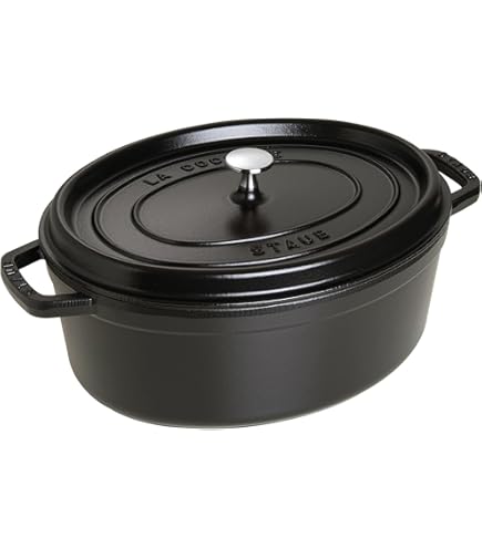 Amazon.com: Staub 12.75 Quart Oval Cocotte, Black Matte: Home