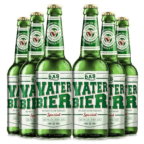 Vaterbier Spezial (6 x 0,33 l), lustiges Biergeschenk für den Vater