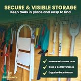 Green Haven 160cm Garden Tool Storage Rack Heavy-Duty Metal Organizer view 4