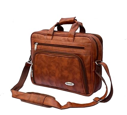Widnes Faux Leather 16 Brown Laptop Messenger Bag