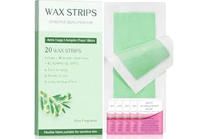 YSCFHSHC Wax Strips - Body Waxing Strips, Wax Kit for Women & Men - Brazilian Wax Kit, Back Waxing Kit, All Skin Types, Face, Arms, Legs, Armpits, Bikini, 98% Natural, Hypoallergenic Odourless, Green