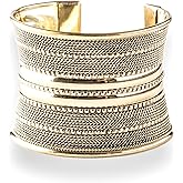 Princess V Brass Polished Gold Color Cuff, Indian Hand Made Bangle, Arm Cuff Easy To Wear, Wide Gold Color Brass Based Beautiful Design Bracelet