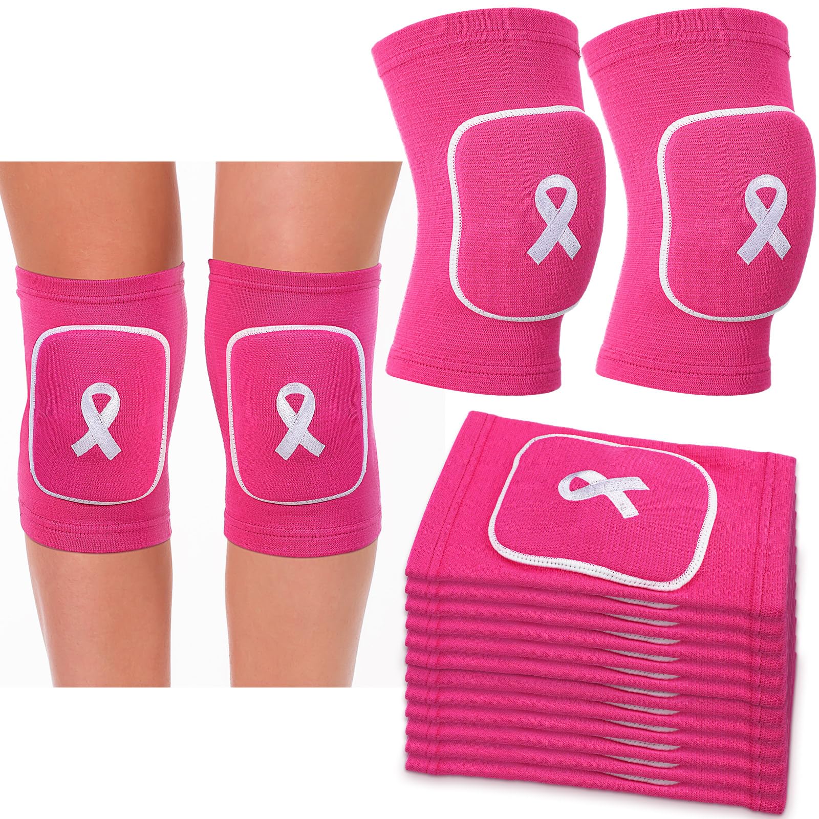 Photo 1 of ***Factory seal***

Cotwinter  Pairs Breast Cancer Knee Pads for Volleyball, Breast Cancer Awareness Ribbon Knee Pads for Sports Team Football Tennis Gym Exercise (Pink,S)