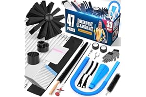 Sealegend 47-Pieces 33-Feet Dryer Vent Cleaner Kit, Dryer Cleaning Tools, Include Omnidirectional Blue Dryer Lint Vacuum Attachment, Dryer Vent Brush, Universal Vacuum & Dryer Adapters