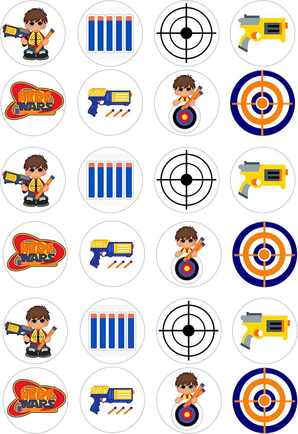 Nerf Gun Cupcake Cake Topper Decoration Wafer Rice Paper PreCut Edible