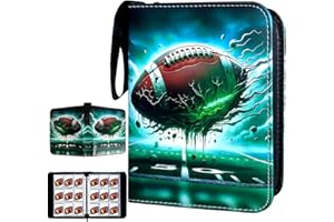 COYORO Football Card Binder 900 Pockets, Trading Card Binder 9 Pocket with 50 Removable Sleeves Fits 900 Sport Cards, 3 Ring Card Holder with Zipper, Collector Storage Album