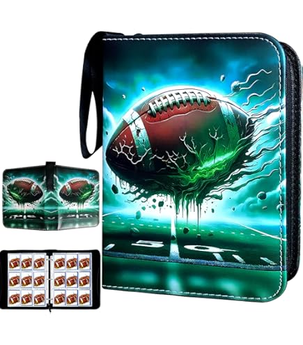 Amazon.com: Football Card Binder, Trading Card Binder 4 Pocket with 50  Removable Sleeves Fits 400 Sport Cards, 3 Ring Card Holder Binder with  Zipper, Collector Storage Album : Toys & Games