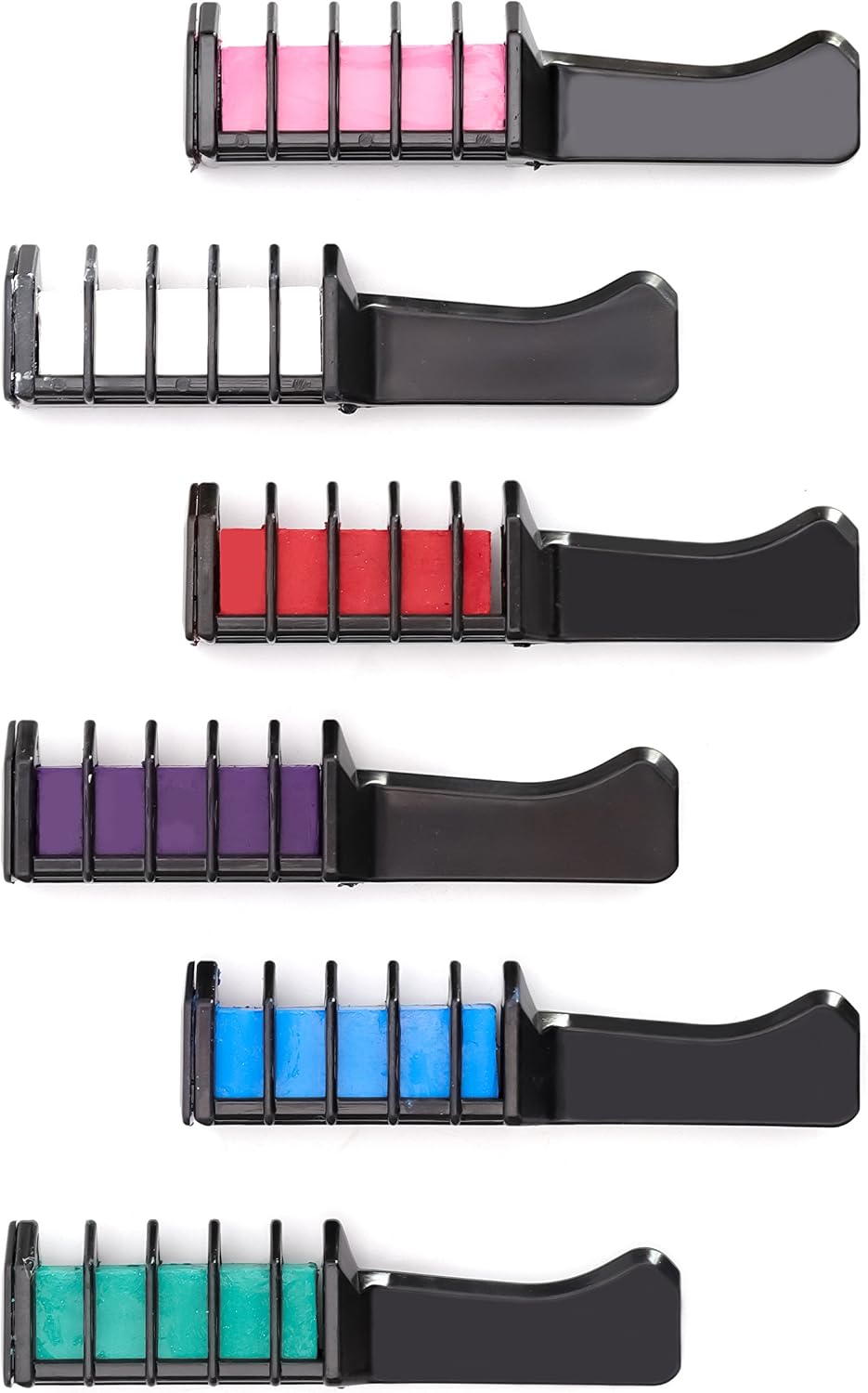 Qivange Hair Chalk Comb, 6 Pcs Temporary Non-Toxic Hair Coloring for Kids Ideal Cosplay, Halloween, Carnival - Image 5
