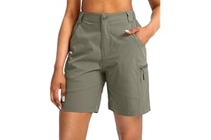 Viodia Women's Bermuda 9" Long Shorts with Pockets Cotton Sweat Shorts Jersey Knee Length Shorts for Summer