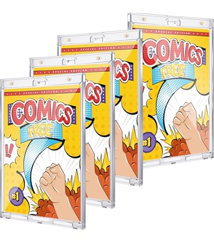 Wonderjune 4 Pack Magnetic Comic Book Holder Outer Clear Comic