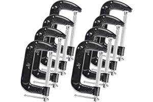 8 Pcs C Clamp 4 Inch Heavy Duty Steel C Clamp Set Cast Iron Frame Sliding T-Handle More Stability Massive Clamps for Woodwork