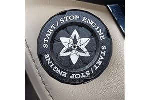 AMOHOMA Push Start Button Cover Rotary Car Start Button Cover Universal Button Decoration Gift Anti-Scratch Protector Ring (Anime-Black 4)