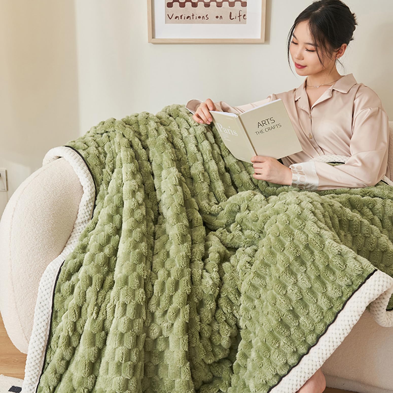 LGYKUMEG Cuddly, Fluffy Two-Sided Fleece Blanket - Bedspread, Sofa & Couch Blanket for Winter, 150x200cm