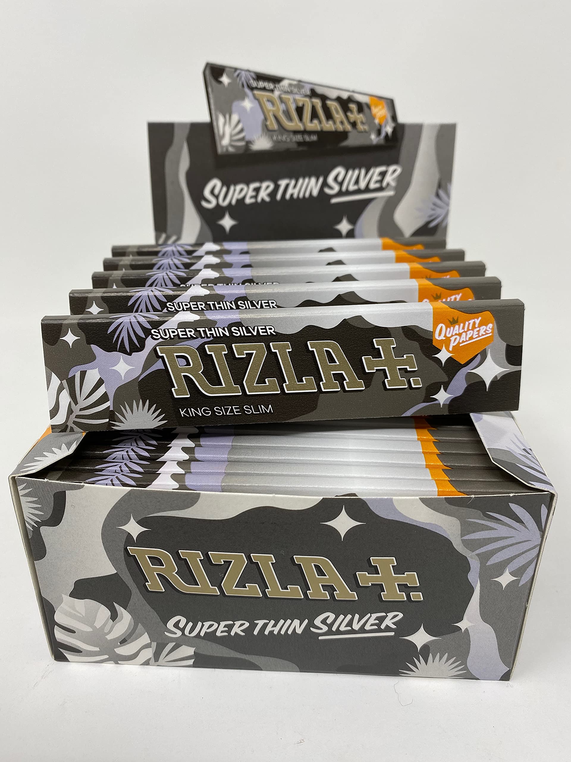 Rizla King Size Camouflage Rolling Paper Full Box Of 50 Booklets (Silver)