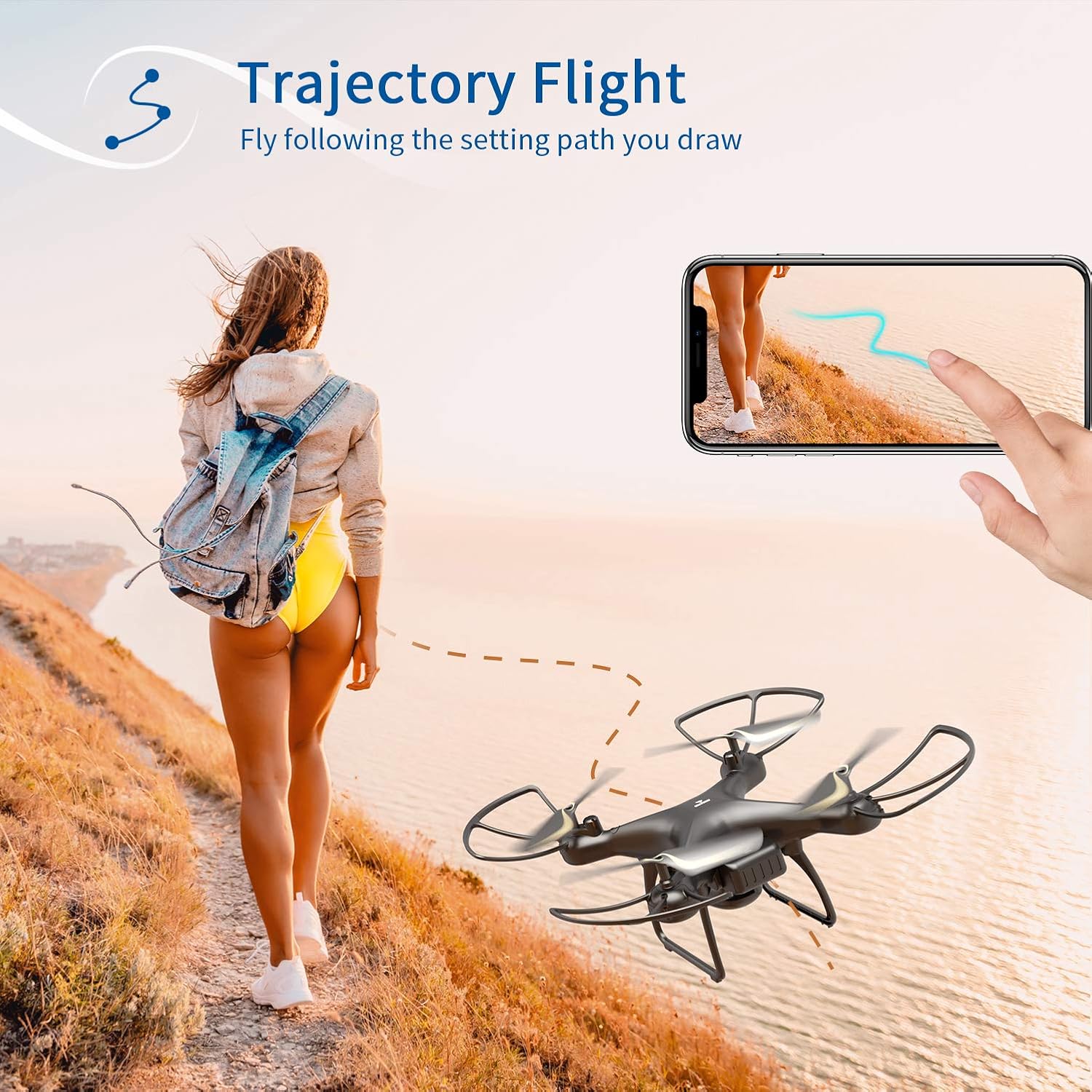SNAPTAIN SP650 1080P Drone with Camera for Adults 1080P HD Live Video Camera Drone for Beginners w/Voice Control, Gesture Control, Circle Fly, High-Speed Rotation, Altitude Hold, Headless Mode: Toys & Games