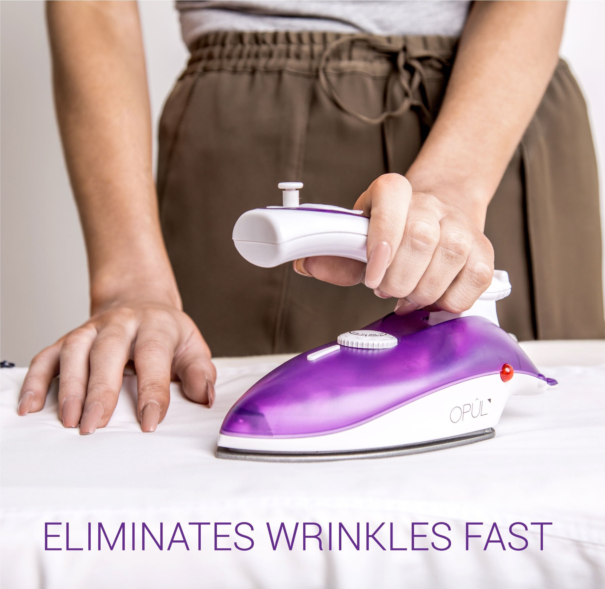 Mini Fer à Repasser de Voyage, Fer à Vapeur de Voyage, Mini fer, Portable, Ergonomique, Plaque non Collante, Sûr et Compact pour Voyage par Opul