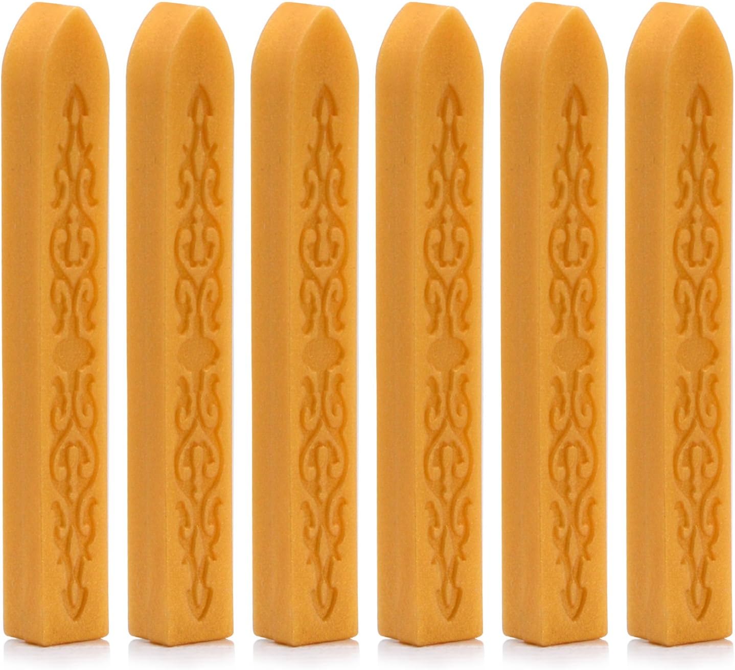 6PCS Manuscript Flower Seal Wax Sticks for Envelope Wedding Invitation Decoration (Gold)