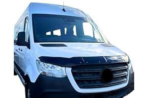 OMAC Front Bug Shield Hood Deflector for Mercedes Sprinter W907 910 2019-2025, 3 Pcs, All Weather, Black