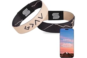 SENSEMORY Daily Bible Verse Bracelet - Scan Phone, Christian Gifts For Men, Women, God Is Greater Than The Highs And Lows Scripture Bracelets For Prayer, Wearable Jesus Faith Devotional God Band