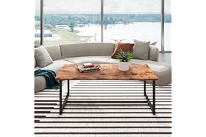 VERFARM Rectangular Coffee Table, Living Room Table, End Table, Tea Table, Table/Computer Table, Metal Frame, Industrial Styl