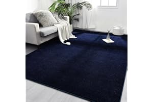 FlyDOIT Area Rugs for Bedroom Living Room, 4x6 Navy Blue Super Soft Comfy Thickened Memory-Foam Indoor Carpets, Modern Aesthetic Minimalist Carpet for Boys Girls Adults Apartment Nursery Home Décor