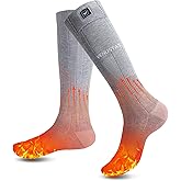Venustas Heated Socks for Men Women, Rechargeable Electric Sock with Batteries, 3D Half-Sole Heating for Ski Hunting