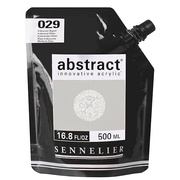 SENNELIER ABSTRACT ACRYLIC PAINT POUCH, 16.9 FL OZ (PACK OF 1), IRIDESCENT SILVER