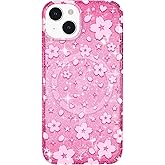 VELVET CAVIAR for iPhone 13 Case Pink Glitter - Compatible with MagSafe - 10ft Drop Tested - Cherry Blossom Floral Summer Spring