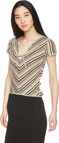 Amazon スライ Sly Multi Border Ribbon Tops 030asy70 0360 1 グリーン オレンジ セーター 通販