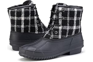 LUPWEE Duck Boots for Women Waterproof Winter Snow Boots with Zipper for Cold Weather