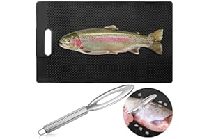 NonSlip Fish Fillet Mat with Fish Scaling Accessory, Portable Prep Mat for Boat Dock & Countertop, Roll Up Cutting Board, Fis
