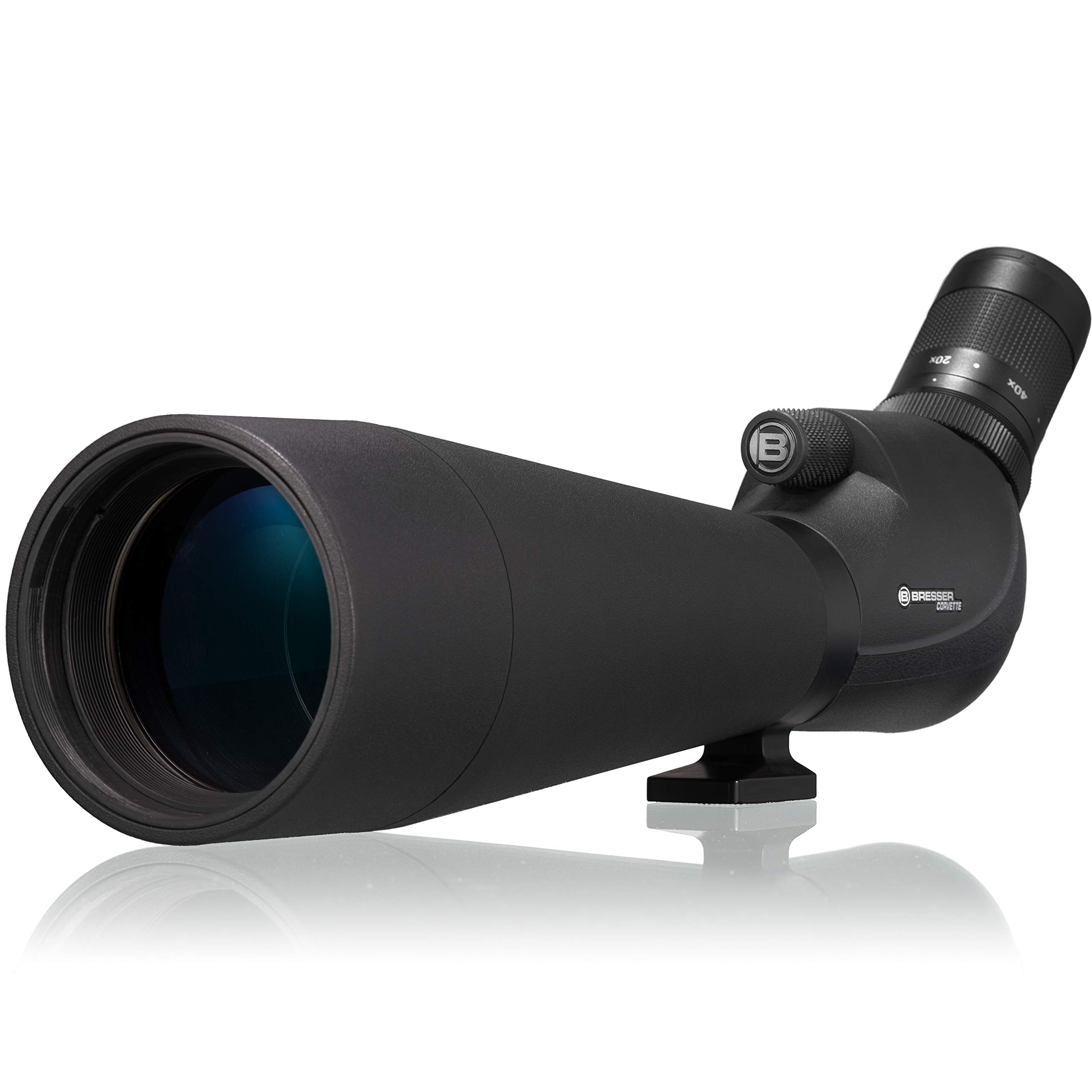 Bresser Corvette 4321001 Spotting Scope 20-60 x 80 Waterproof with 340° Rotating Body, Robust Rubber Armour and Full Multi-Coated Optics, Black, 20-60 x 80 mm