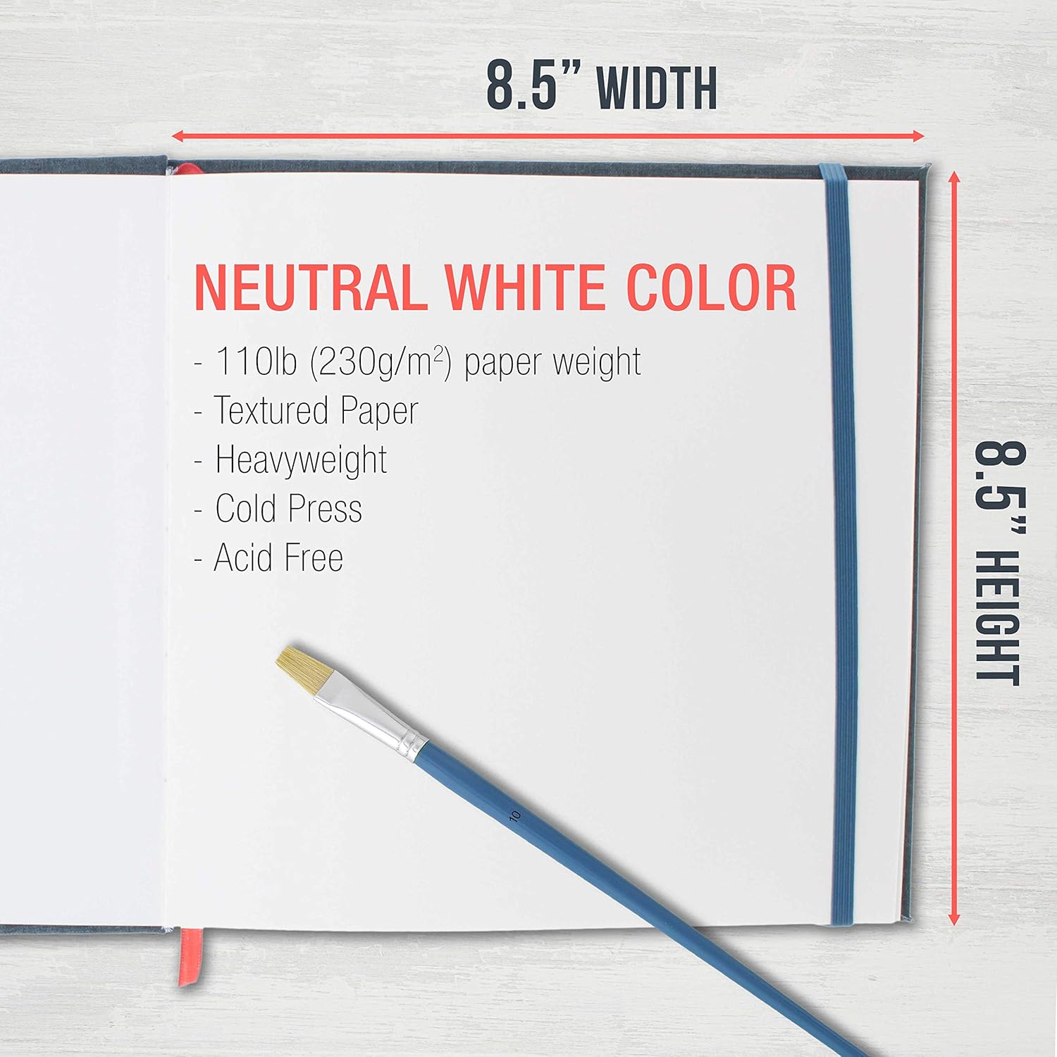 U.S. Art Supply 8.5" x 8.5" Watercolor Book, 2 Pack, 76 Sheets, 110 lb (230 GSM) - Linen-Bound Hardcover Artists Paper Pads - Acid-Free, Cold-Pressed, Brush Painting & Drawing Sketchbook Mixed Media