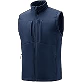 MAGCOMSEN Men's Lightweight Softshell Vest Outerwear Windproof Fleece Lined Zip Up Sleeveless Jacket for Golf Running Hiking