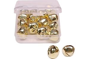 Shapenty 1 Inch/25mm Gold Metal Jumbo Christmas Jingle Bells for Wedding Xmas Tree Decoration Craft DIY Beads Jewelry Findings Charms (Gold, 16PCS/Box)