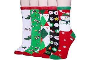 Chalier Womens Funny Socks Cozy Cute Printed Patterned Fun Socks Novelty Cat Dog Socks for Women