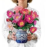 Freshcut Paper Pop Up Cards, Peony Paradise, 12 Inch Life Sized Forever Flower Bouquet 3D Popup Greeting Card, Birthday Cards, Spring Gifts, Thank You Card, Blank Notecard & Envelope
