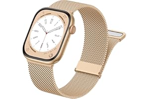GEAK Metal Band Compatible with Apple Watch Bands for Women Men 40mm 41mm 38mm 42mm 44mm 45mm 46mm 49mm, Stainless Steel Mila