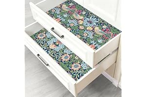 Luvdecor Shelf Liner for Kitchen, Self Adhesive Shelf Drawer and Cabinet Liner, Floral Contact Paper, Non-Slip Waterproof Cup