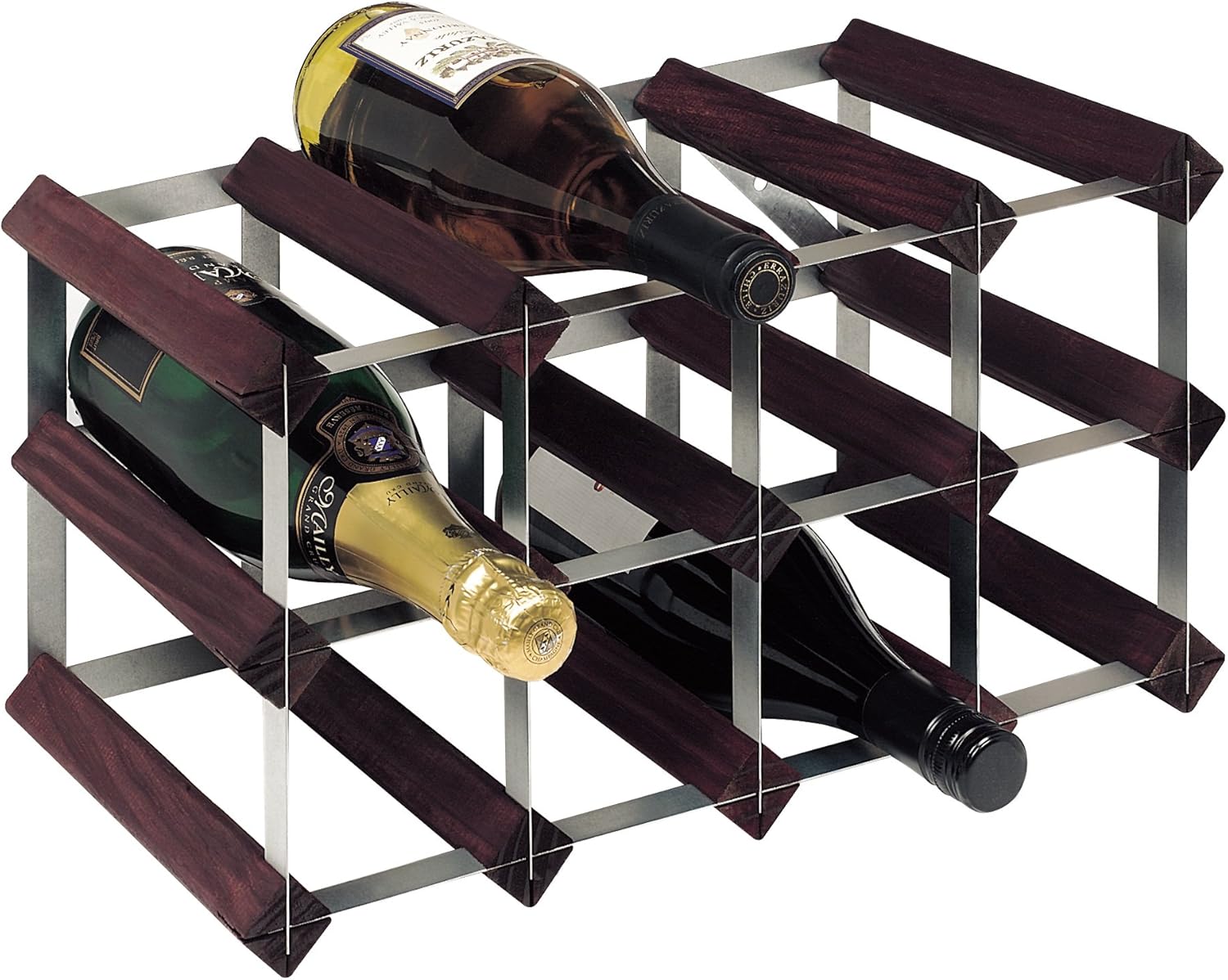 RTA 12 Bottle Traditional Wine RackFully AssembledDark Pine (FSC